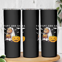 Funny Halloween Capy Boo Ra Skinny Tumbler Cute Capybara Boo Ghost