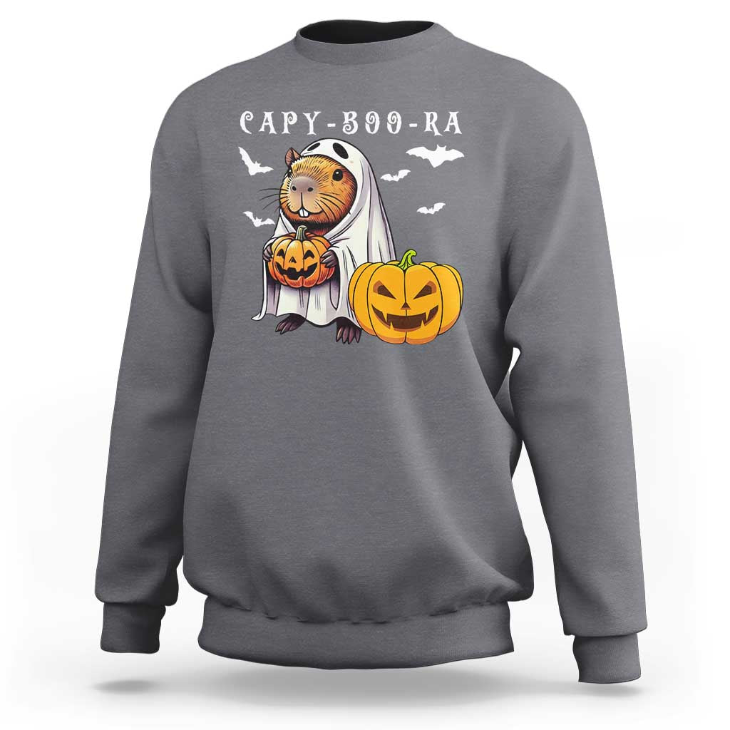 Funny Halloween Capy Boo Ra Sweatshirt Cute Capybara Boo Ghost - Wonder Print Shop