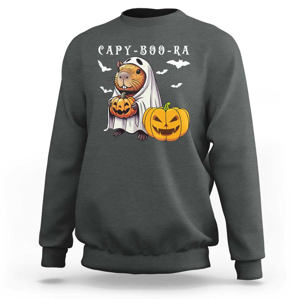 Funny Halloween Capy Boo Ra Sweatshirt Cute Capybara Boo Ghost - Wonder Print Shop