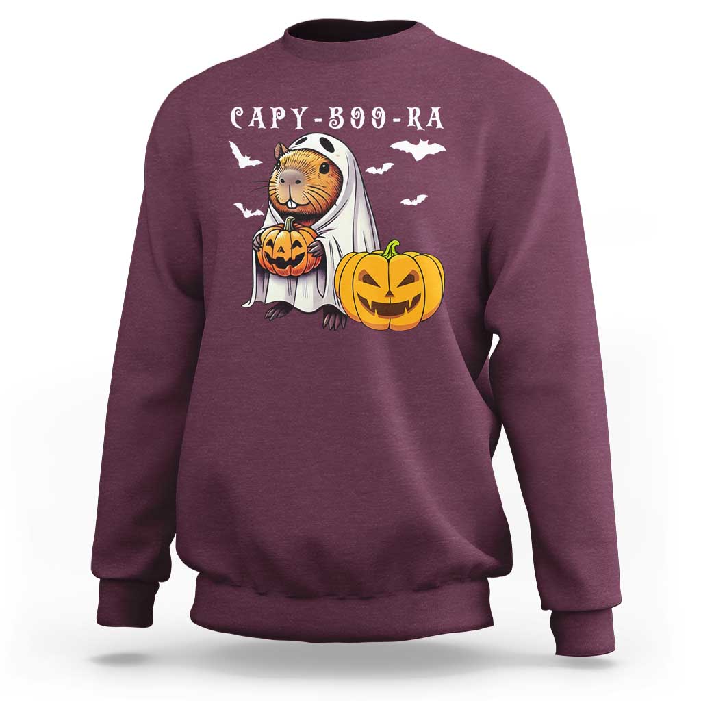 Funny Halloween Capy Boo Ra Sweatshirt Cute Capybara Boo Ghost - Wonder Print Shop