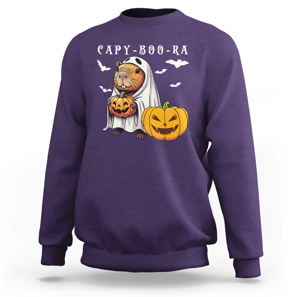 Funny Halloween Capy Boo Ra Sweatshirt Cute Capybara Boo Ghost - Wonder Print Shop