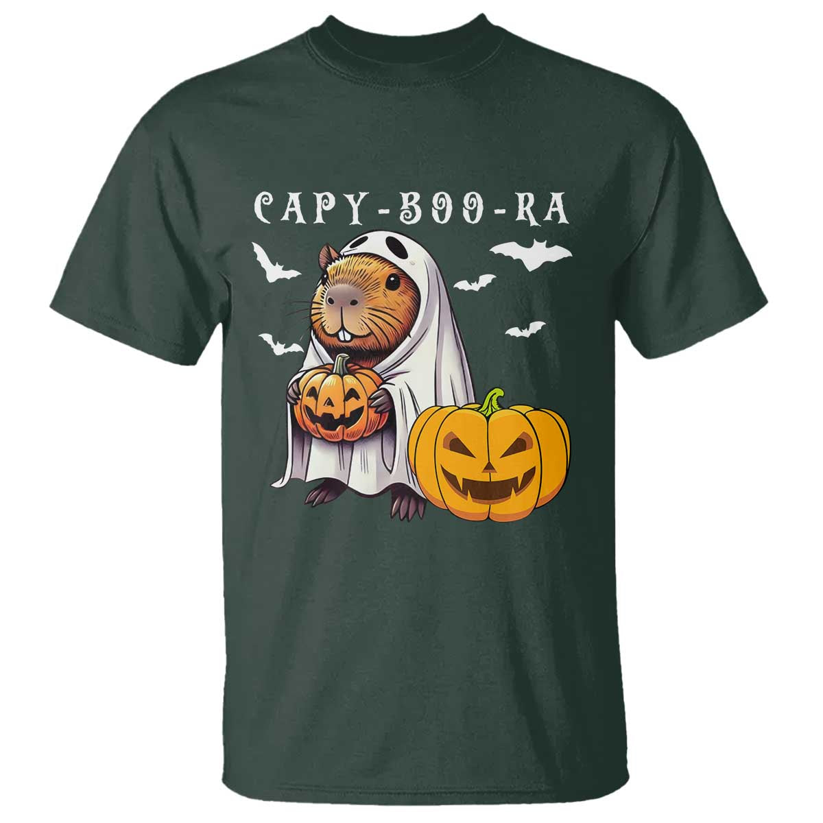Funny Halloween Capy Boo Ra T Shirt Cute Capybara Boo Ghost - Wonder Print Shop
