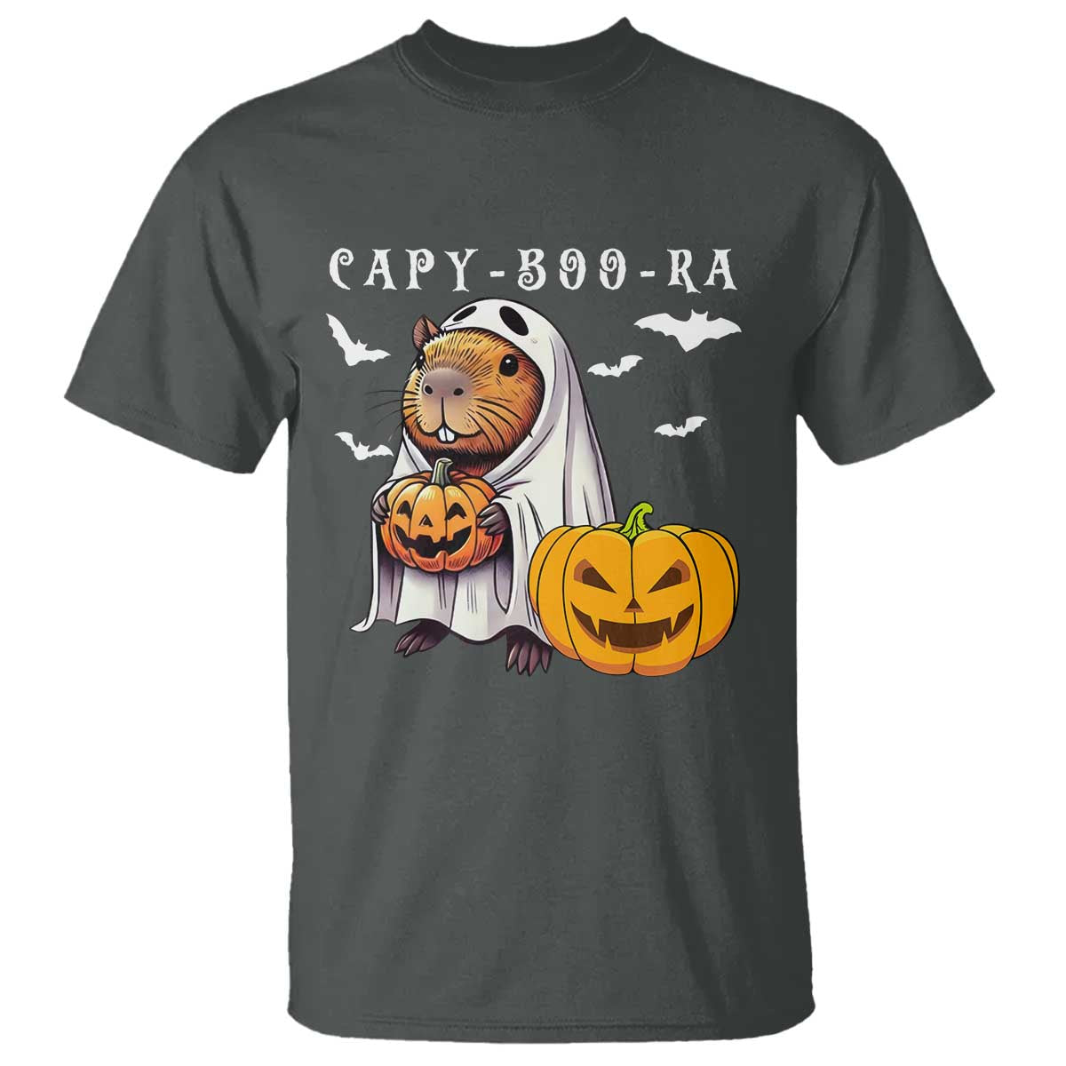 Funny Halloween Capy Boo Ra T Shirt Cute Capybara Boo Ghost - Wonder Print Shop
