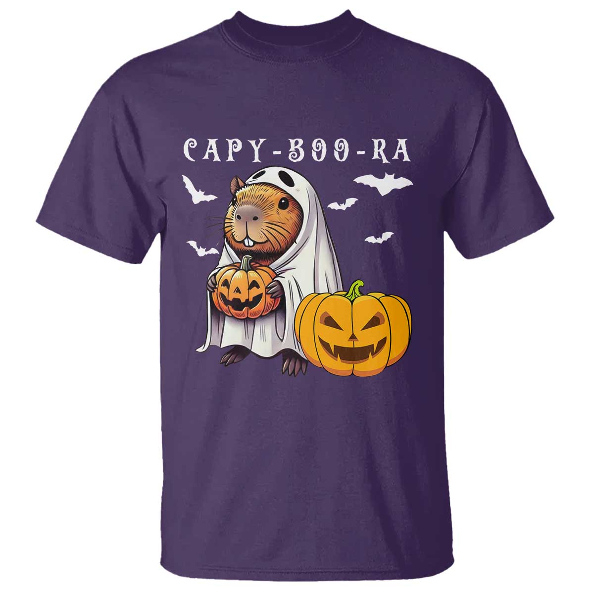 Funny Halloween Capy Boo Ra T Shirt Cute Capybara Boo Ghost - Wonder Print Shop