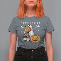 Funny Halloween Capy Boo Ra T Shirt For Women Cute Capybara Boo Ghost - Wonder Print Shop