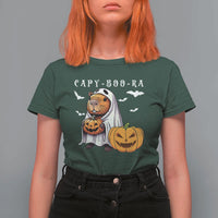 Funny Halloween Capy Boo Ra T Shirt For Women Cute Capybara Boo Ghost - Wonder Print Shop