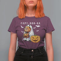 Funny Halloween Capy Boo Ra T Shirt For Women Cute Capybara Boo Ghost - Wonder Print Shop
