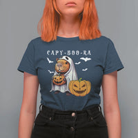 Funny Halloween Capy Boo Ra T Shirt For Women Cute Capybara Boo Ghost - Wonder Print Shop
