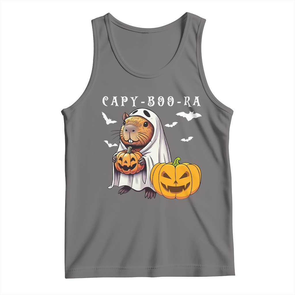 Funny Halloween Capy Boo Ra Tank Top Cute Capybara Boo Ghost - Wonder Print Shop
