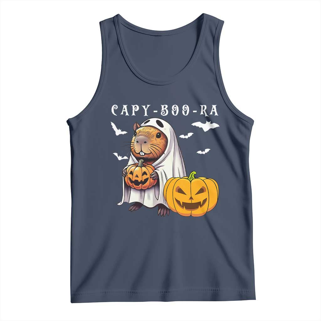 Funny Halloween Capy Boo Ra Tank Top Cute Capybara Boo Ghost - Wonder Print Shop