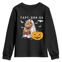 Funny Halloween Capy Boo Ra Youth Sweatshirt Cute Capybara Boo Ghost - Wonder Print Shop