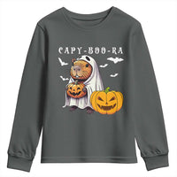 Funny Halloween Capy Boo Ra Youth Sweatshirt Cute Capybara Boo Ghost - Wonder Print Shop