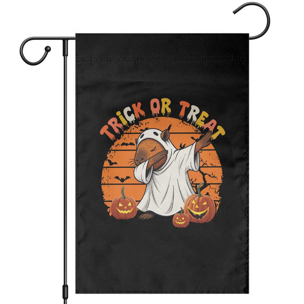 Funny Capybara Halloween Garden Flag Trick Or Treat Cute Cappy Boo Ghost - Wonder Print Shop