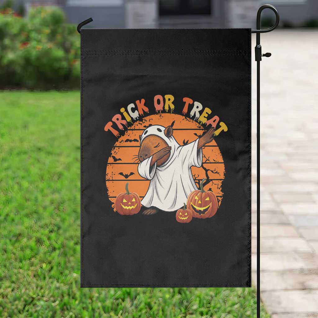 Funny Capybara Halloween Garden Flag Trick Or Treat Cute Cappy Boo Ghost - Wonder Print Shop