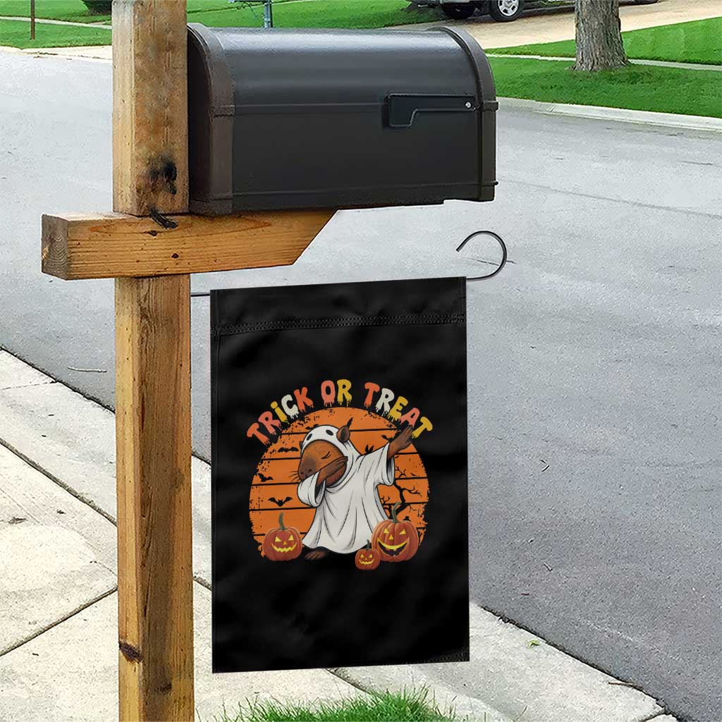Funny Capybara Halloween Garden Flag Trick Or Treat Cute Cappy Boo Ghost - Wonder Print Shop