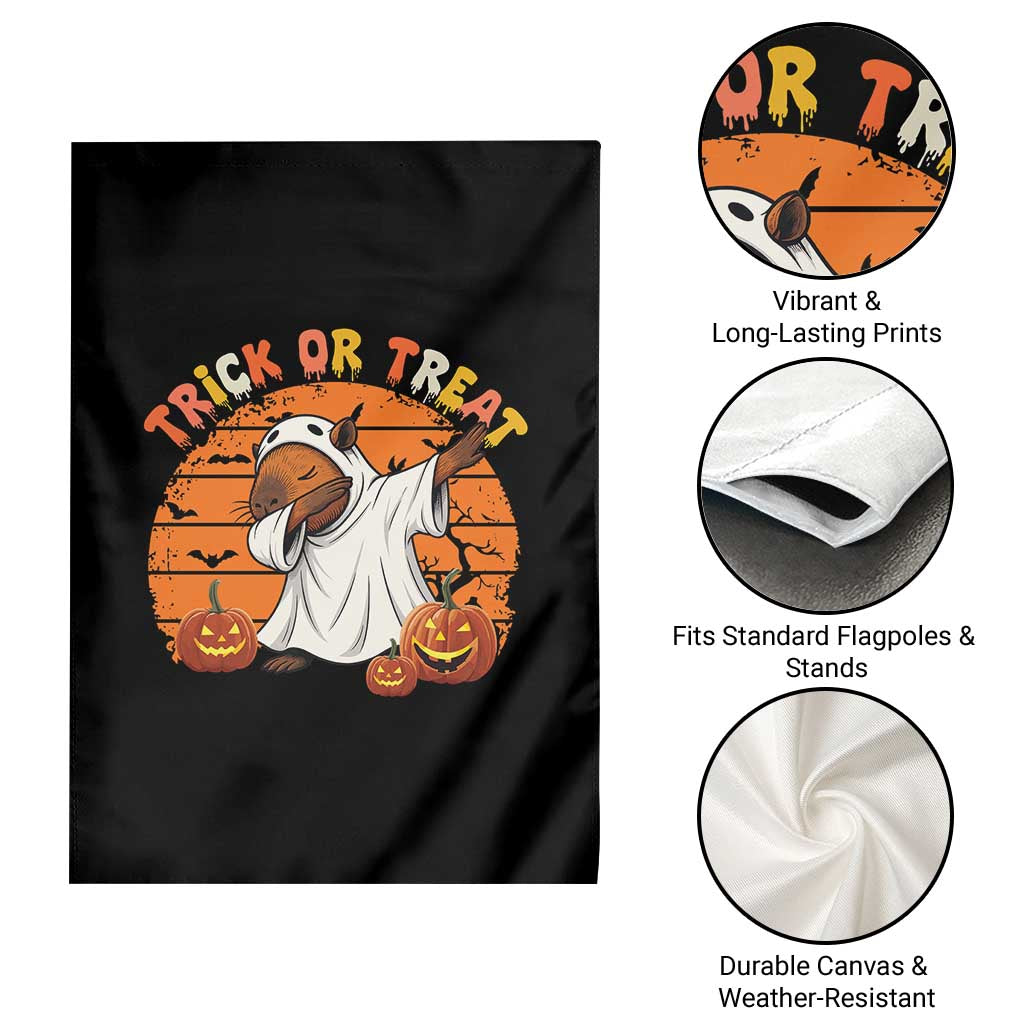 Funny Capybara Halloween Garden Flag Trick Or Treat Cute Cappy Boo Ghost - Wonder Print Shop