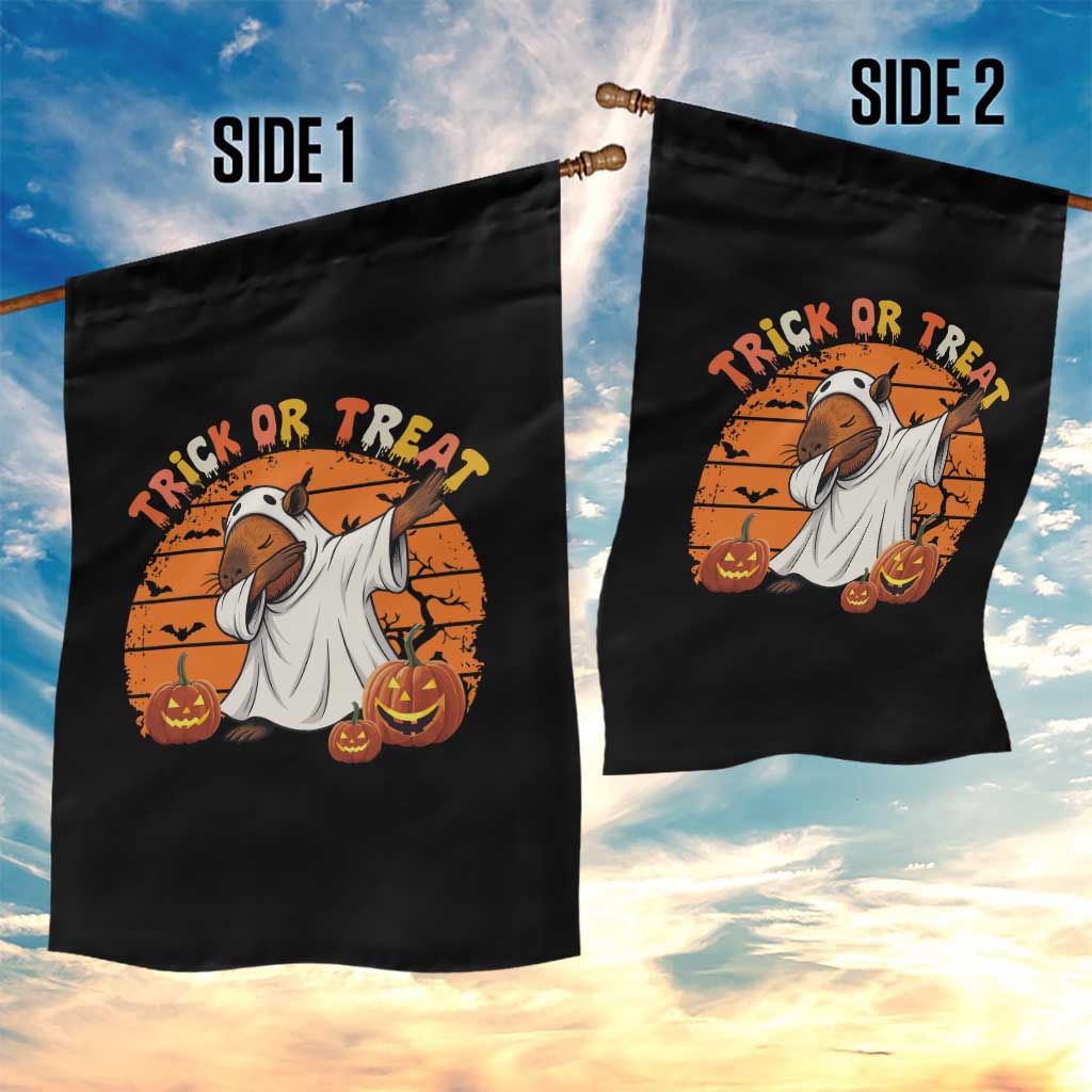 Funny Capybara Halloween Garden Flag Trick Or Treat Cute Cappy Boo Ghost - Wonder Print Shop