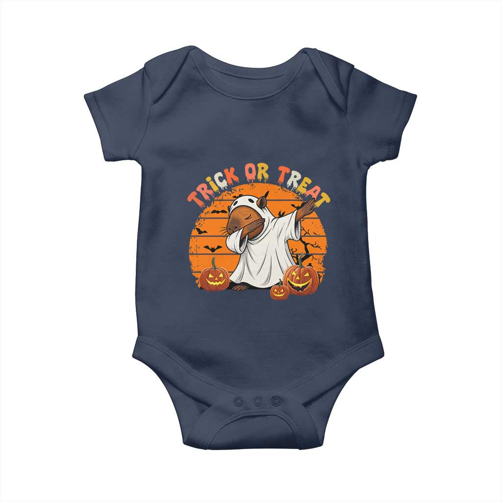 Funny Capybara Halloween Baby Onesie Trick Or Treat Cute Cappy Boo Ghost - Wonder Print Shop