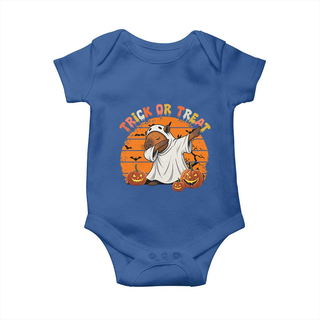 Funny Capybara Halloween Baby Onesie Trick Or Treat Cute Cappy Boo Ghost - Wonder Print Shop