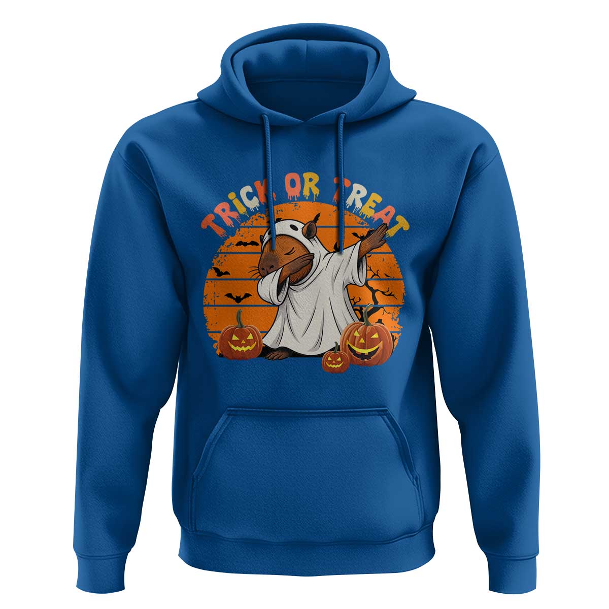 Funny Capybara Halloween Hoodie Trick Or Treat Cute Cappy Boo Ghost - Wonder Print Shop