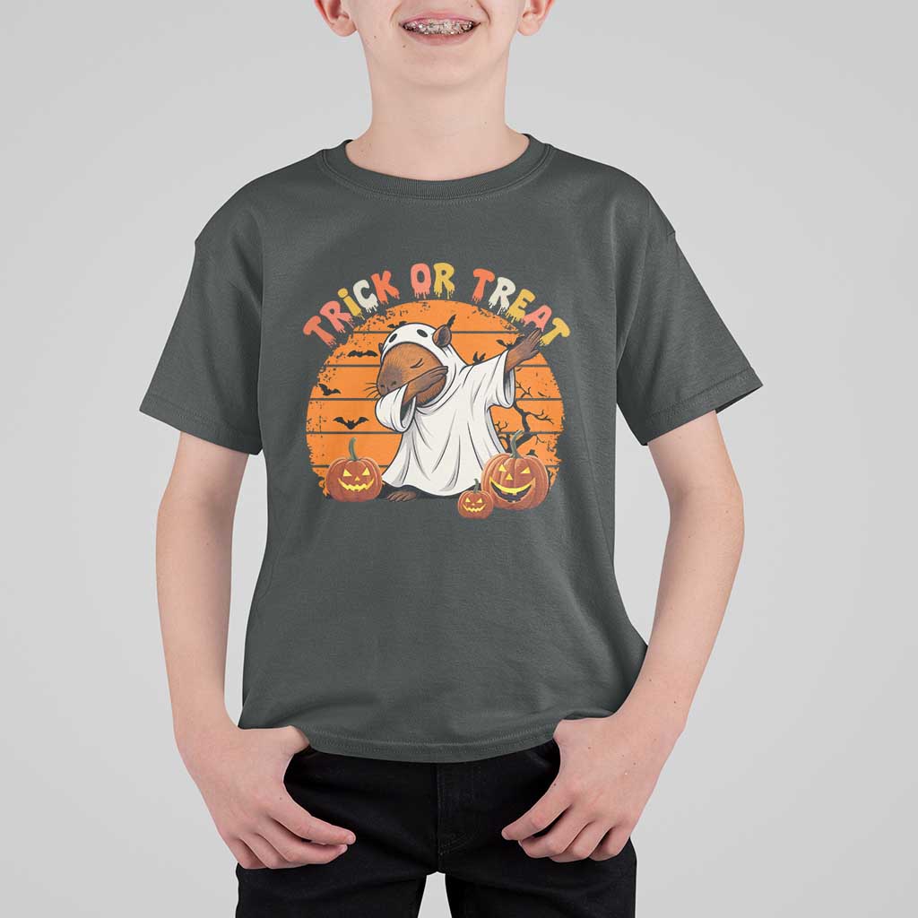 Funny Capybara Halloween T Shirt For Kid Trick Or Treat Cute Cappy Boo Ghost - Wonder Print Shop