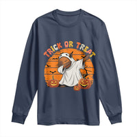 Funny Capybara Halloween Long Sleeve Shirt Trick Or Treat Cute Cappy Boo Ghost - Wonder Print Shop