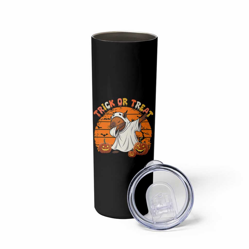 Funny Capybara Halloween Skinny Tumbler Trick Or Treat Cute Cappy Boo Ghost