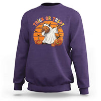 Funny Capybara Halloween Sweatshirt Trick Or Treat Cute Cappy Boo Ghost - Wonder Print Shop