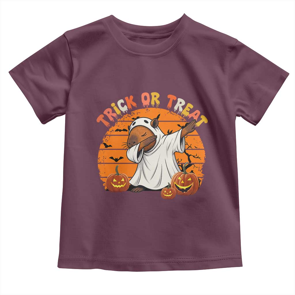 Funny Capybara Halloween Toddler T Shirt Trick Or Treat Cute Cappy Boo Ghost - Wonder Print Shop
