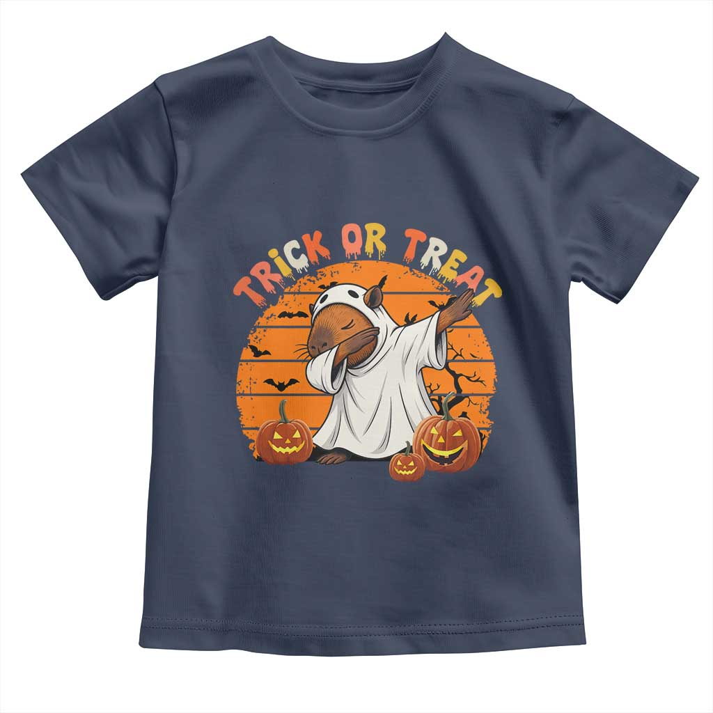 Funny Capybara Halloween Toddler T Shirt Trick Or Treat Cute Cappy Boo Ghost - Wonder Print Shop