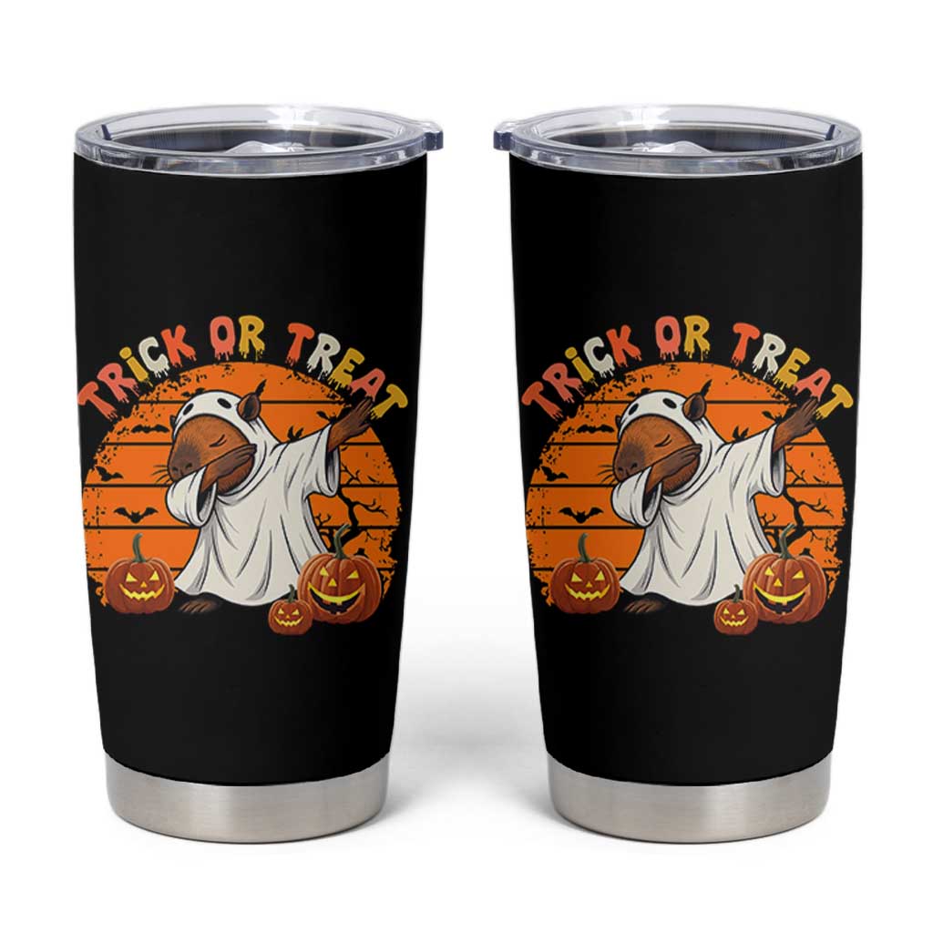 Funny Capybara Halloween Tumbler Cup Trick Or Treat Cute Cappy Boo Ghost