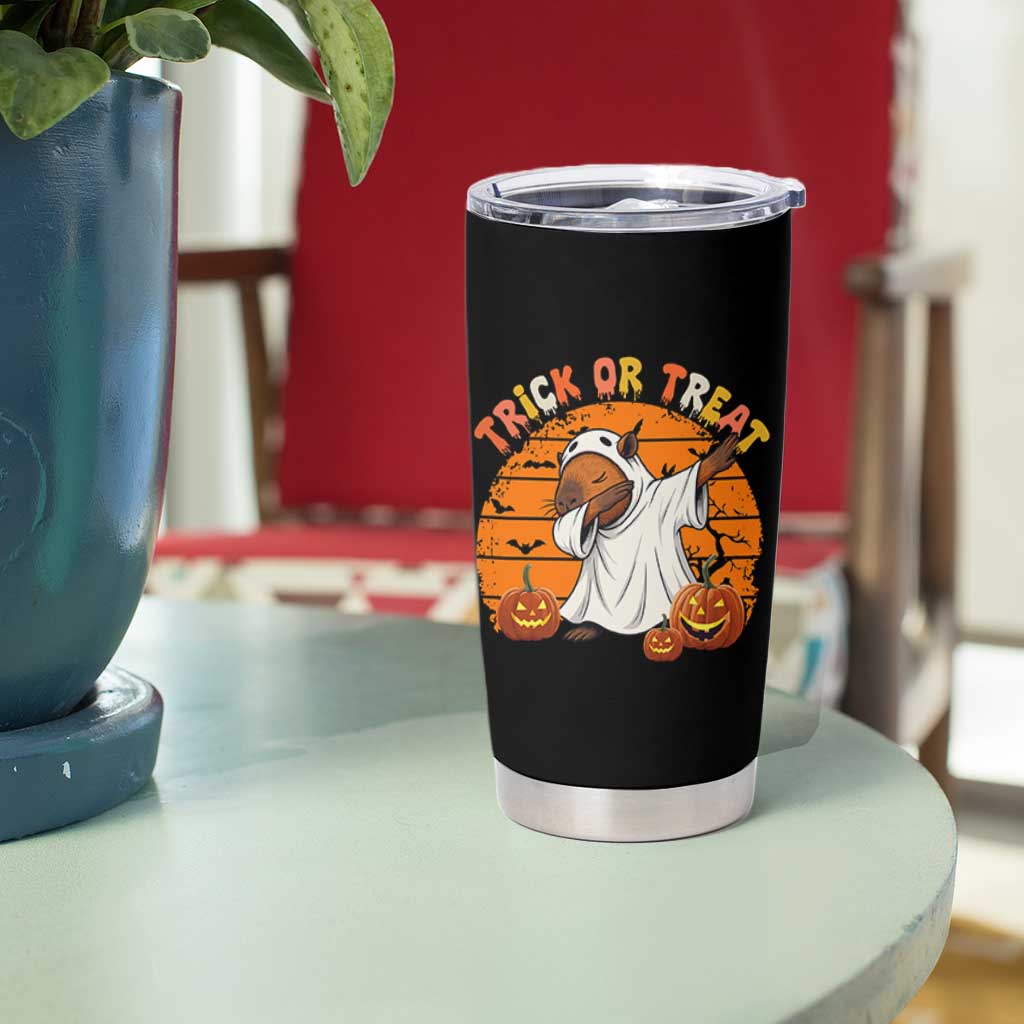 Funny Capybara Halloween Tumbler Cup Trick Or Treat Cute Cappy Boo Ghost
