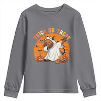 Funny Capybara Halloween Youth Sweatshirt Trick Or Treat Cute Cappy Boo Ghost - Wonder Print Shop