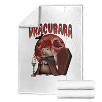 Halloween Capybara Throw Blanket Funny Dracubara In Dracula Outfit - Wonder Print Shop