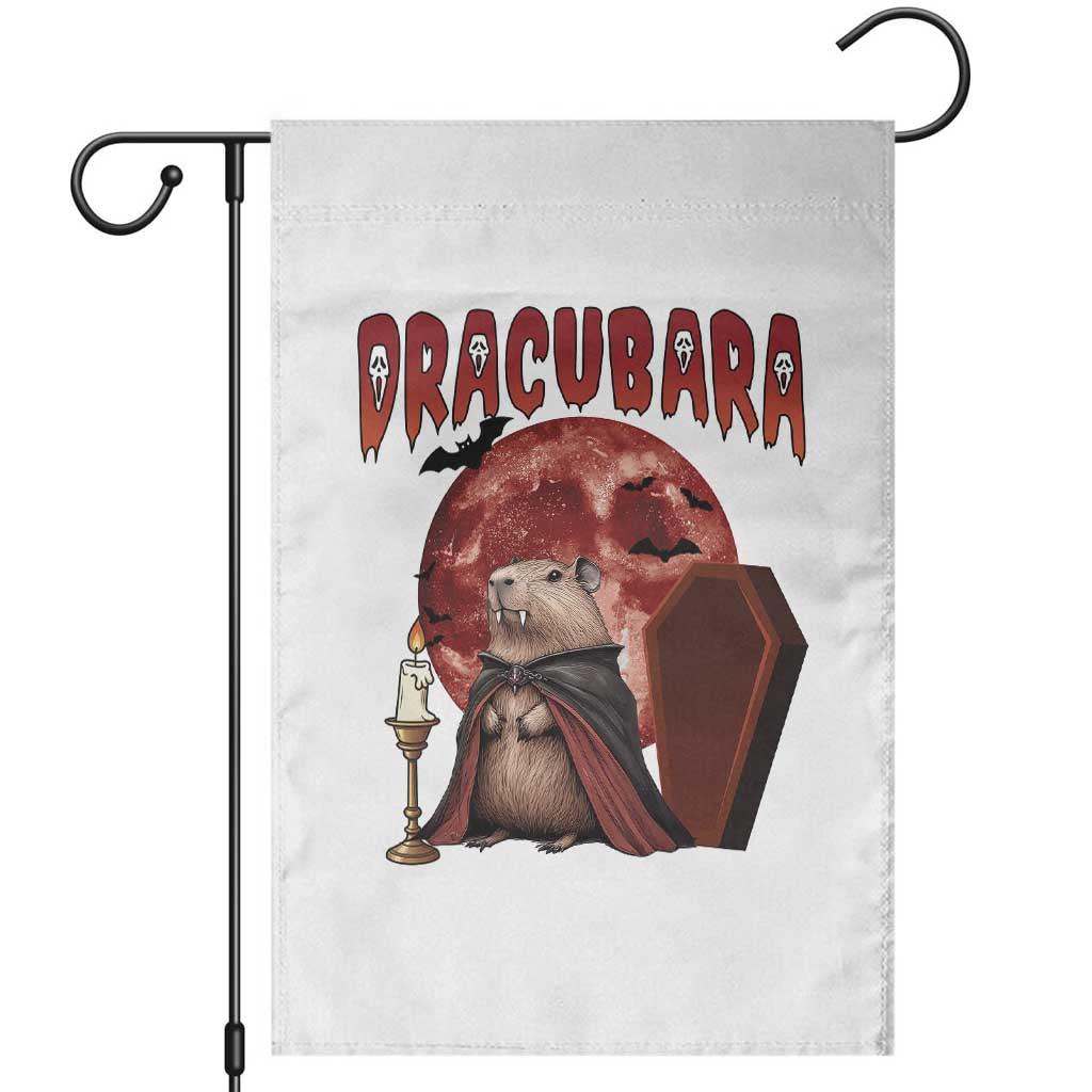 Halloween Capybara Garden Flag Funny Dracubara In Dracula Outfit - Wonder Print Shop