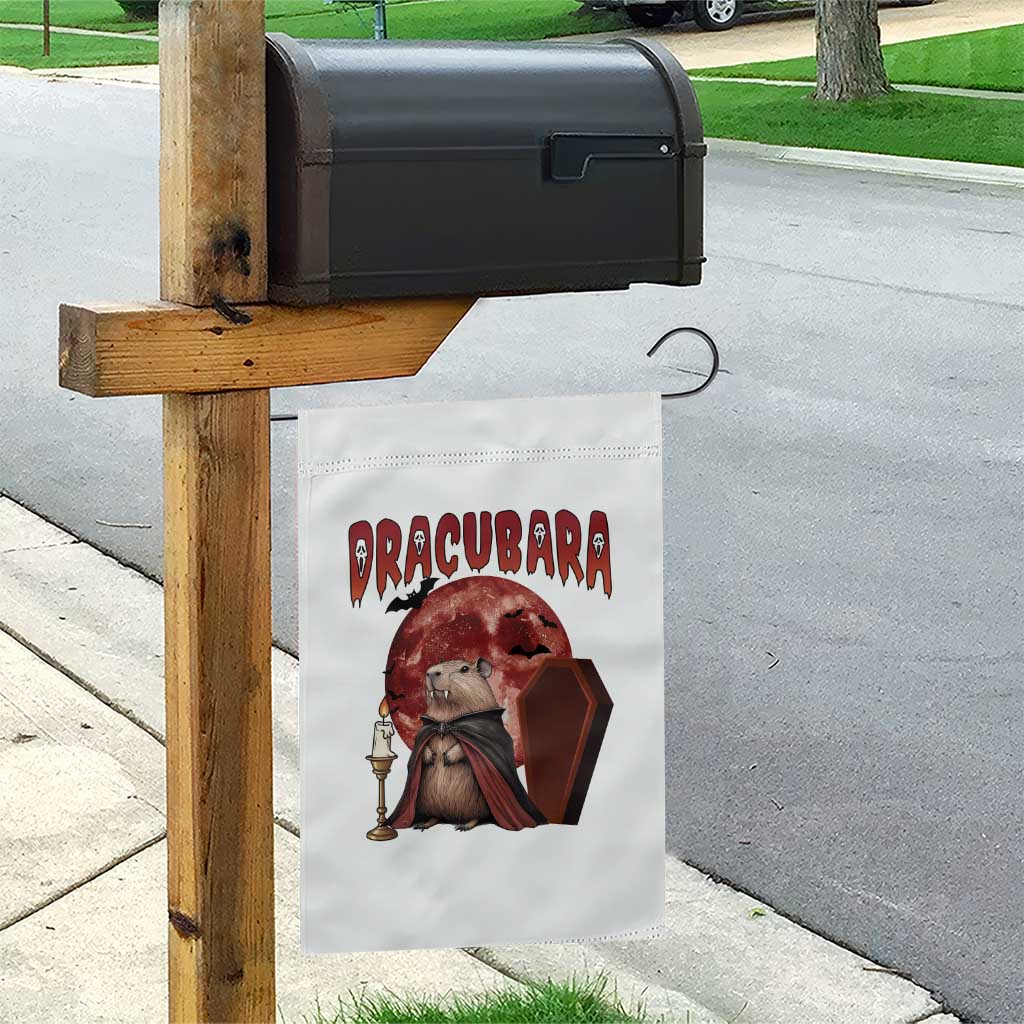 Halloween Capybara Garden Flag Funny Dracubara In Dracula Outfit - Wonder Print Shop