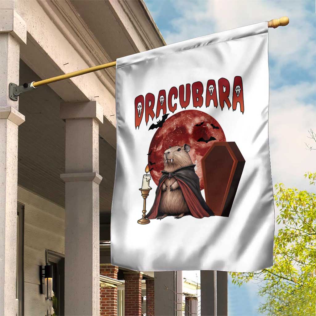 Halloween Capybara Garden Flag Funny Dracubara In Dracula Outfit - Wonder Print Shop