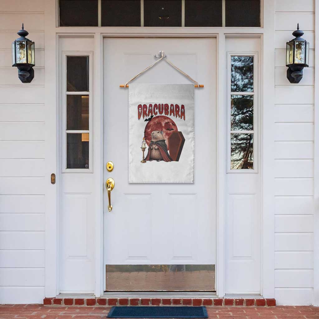 Halloween Capybara Garden Flag Funny Dracubara In Dracula Outfit - Wonder Print Shop