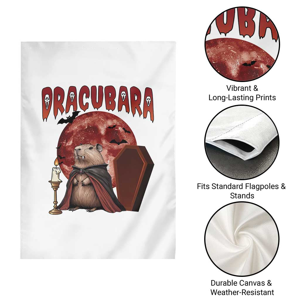 Halloween Capybara Garden Flag Funny Dracubara In Dracula Outfit - Wonder Print Shop