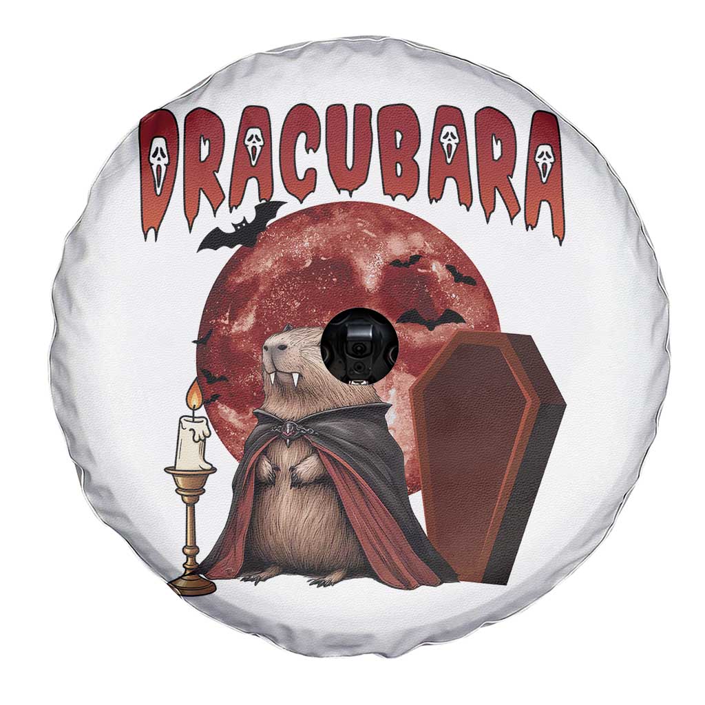 Halloween Capybara Spare Tire Cover Funny Dracubara In Dracula Outfit - Wonder Print Shop