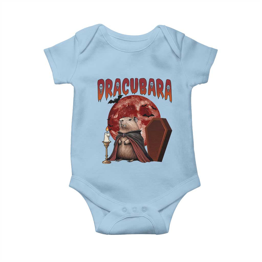 Halloween Capybara Baby Onesie Funny Dracubara In Dracula Outfit - Wonder Print Shop