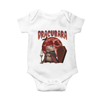 Halloween Capybara Baby Onesie Funny Dracubara In Dracula Outfit - Wonder Print Shop