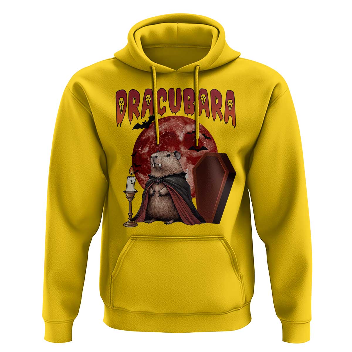 Halloween Capybara Hoodie Funny Dracubara In Dracula Outfit - Wonder Print Shop