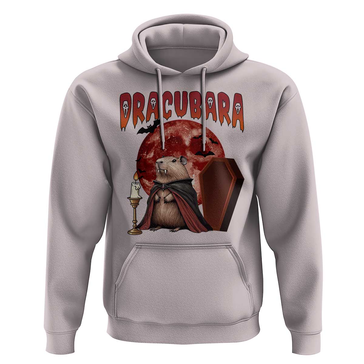 Halloween Capybara Hoodie Funny Dracubara In Dracula Outfit - Wonder Print Shop