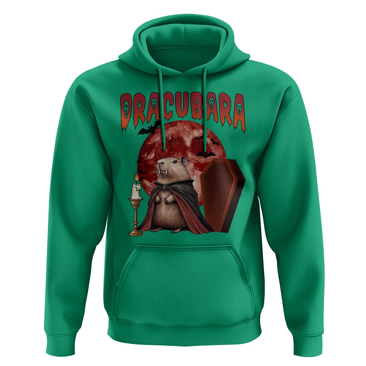 Halloween Capybara Hoodie Funny Dracubara In Dracula Outfit - Wonder Print Shop
