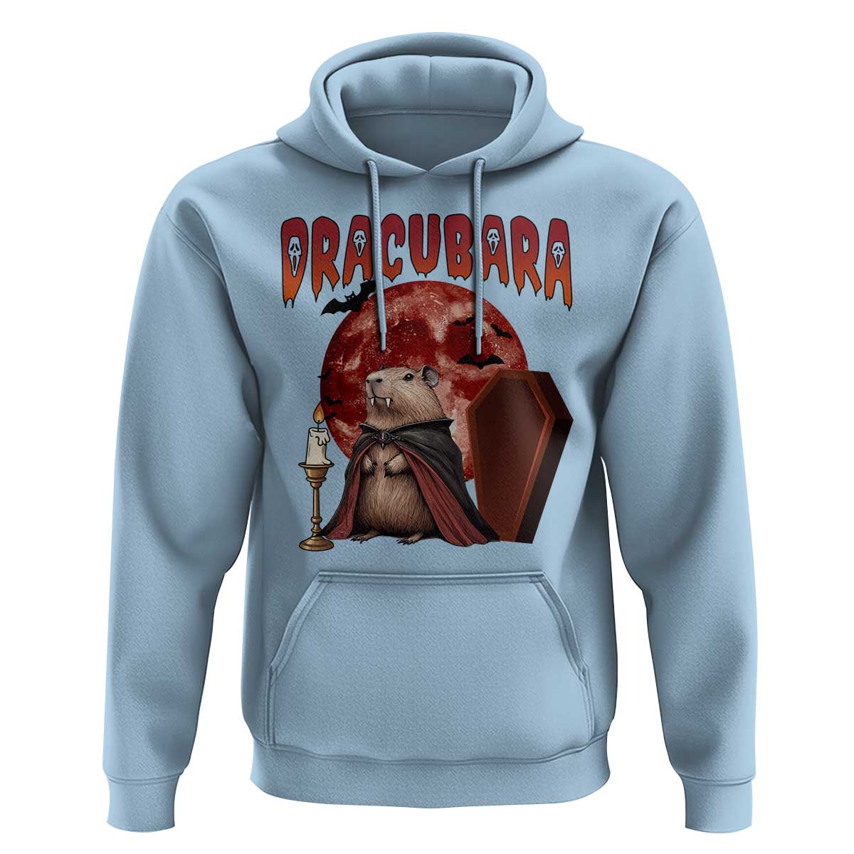 Halloween Capybara Hoodie Funny Dracubara In Dracula Outfit - Wonder Print Shop