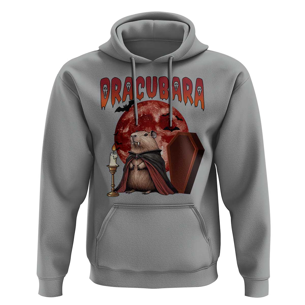 Halloween Capybara Hoodie Funny Dracubara In Dracula Outfit - Wonder Print Shop