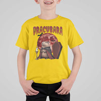 Halloween Capybara T Shirt For Kid Funny Dracubara In Dracula Outfit - Wonder Print Shop