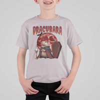 Halloween Capybara T Shirt For Kid Funny Dracubara In Dracula Outfit - Wonder Print Shop