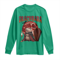 Halloween Capybara Long Sleeve Shirt Funny Dracubara In Dracula Outfit - Wonder Print Shop